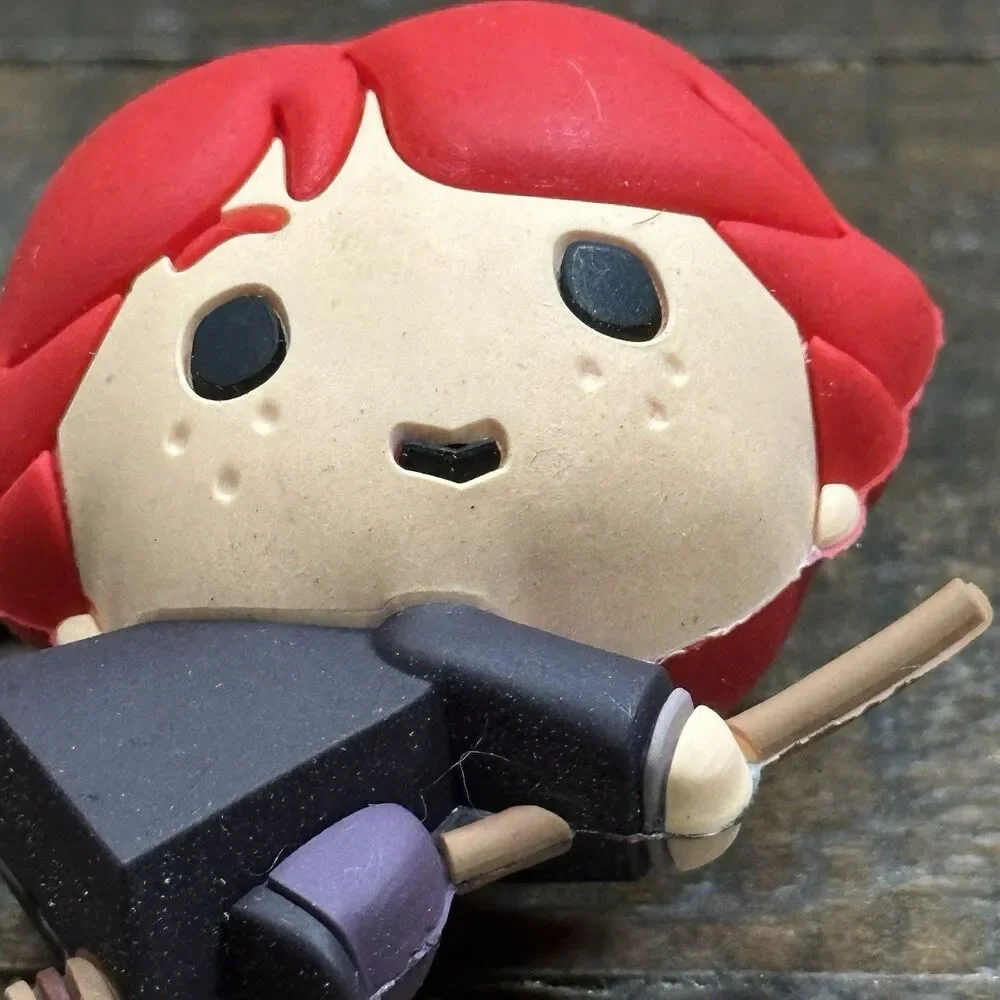 Harry Potter Keychains Lot of 3 – Chibi Ron & Hermione Flying Broom Figures